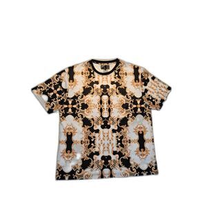 Baroque Gold Men 3XL Graphic T Shirt Black White Gold Filigree Italian Luxury